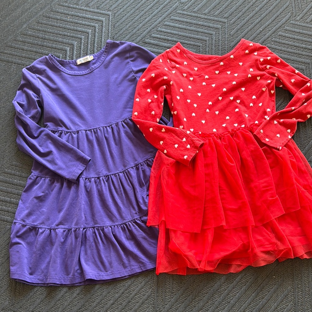 Girls 8 Purple and Red Kids Dresses